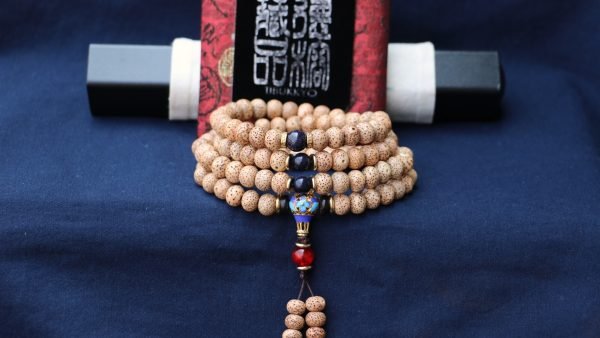 台湾徳栄コレクション｜【一年種】星月菩提 10x8mm 林檎丸 108個｜七宝焼真鍮仏頭