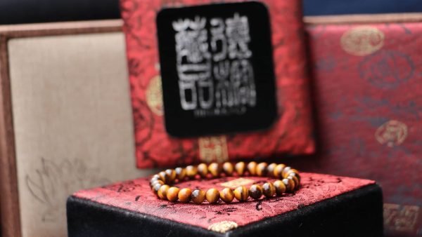 台灣德榕藏品｜原礦無染色黃虎眼石手珠｜6mm圓珠