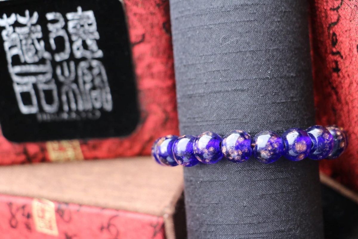 Taiwan Derong Collection｜Boshan traditional handmade golden flow blue glaze 12mm round beads