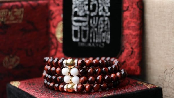 台灣德榕藏品｜原礦無染色紅虎眼8mm圓珠｜108顆