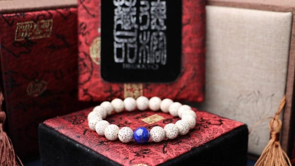 台灣德榕藏品｜3A+星月菩提手珠圓珠10mm｜原礦無染色青金石