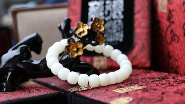 台灣德榕藏品｜高拋白玉菩提根手珠7x9mm桶珠｜素珠