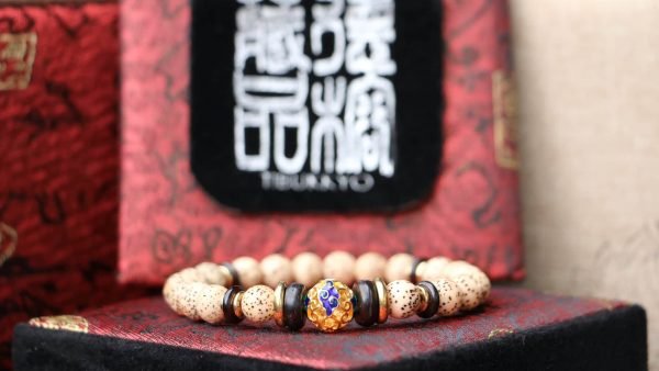 台灣德榕藏品｜A+星月菩提手珠8mm圓珠｜景泰藍黃銅隔珠