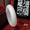 TIBUKKYO台灣德榕藏品｜全玉化硨磲手鐲｜透光能見硨磲紋理｜54cm內徑｜厚度7.4mm｜寬15.5mm