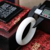 TIBUKKYO台灣德榕藏品｜全玉化硨磲手鐲｜透光能見硨磲紋理｜54cm內徑｜厚度7.4mm｜寬15.5mm