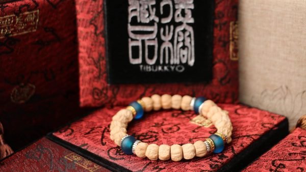 TIBUKKYO台灣德榕藏品｜西藏熱振柏香籽8-9mm矮樁型｜手工博山藍琉璃