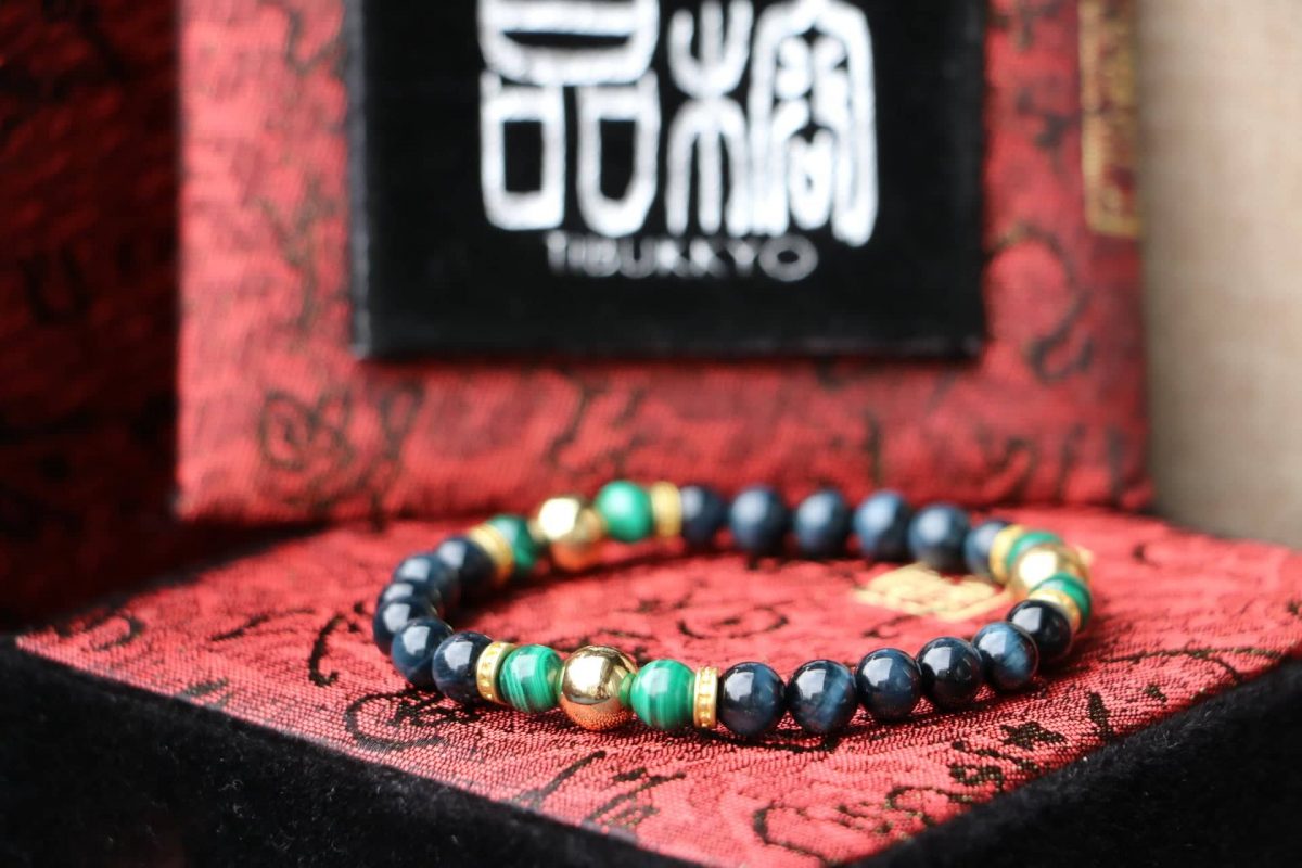 Tibukkyo Taiwan Derong Collection | Raw ore non-dyed blue tiger eye stone hand beads 8mm | Raw ore non-dyed malachite beads