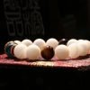 台灣德榕藏品｜半玉化硨磲手珠10mm圓珠｜黃銅六字箴言隔珠｜藍琉璃隔片