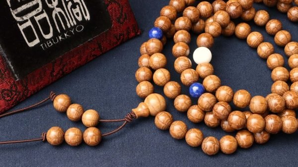 台灣德榕藏品｜特精工老料滿花六道木念珠8mm108顆｜原礦無染色青金石｜天然硨磲