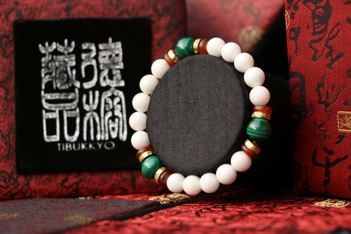 Taiwan Derong Collection｜Semi-Jade Tridacna Hand Beads 8mm Round Beads｜Raw ore non-dyed malachite