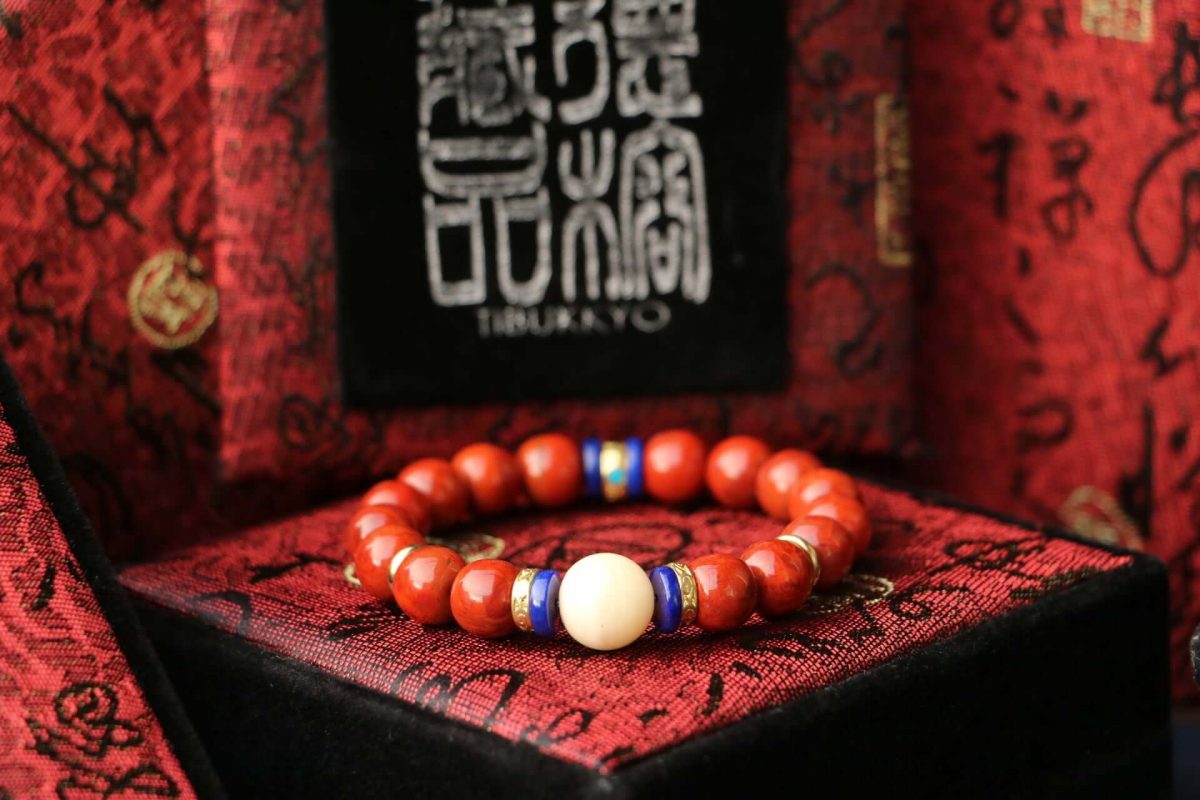 Taiwan Derong Collection｜Exquisite Flame Pattern South Red Agate Hand Bead 10x9mm Apple Round｜Beeswax Filigree Tridacna