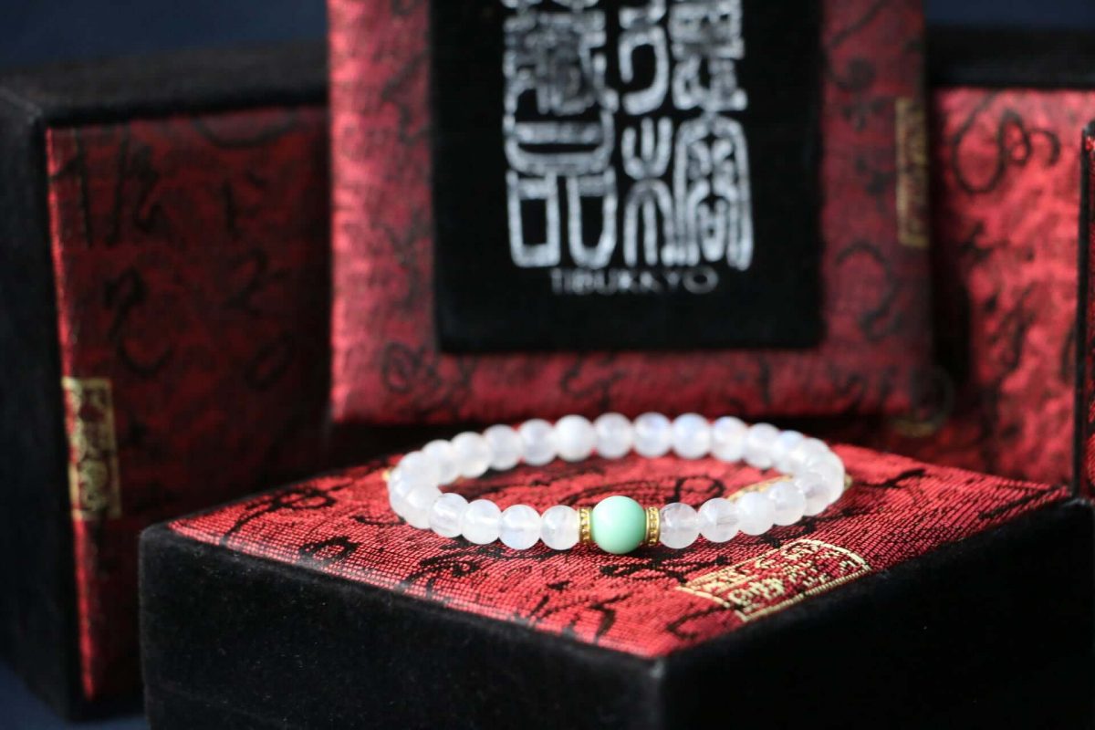 Taiwan Derong Collection｜Original undyed white moonstone hand beads 6mm round beads｜Myanmar topaz green material｜Moonstone