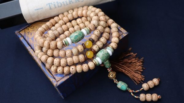 TIBUKKYO台灣德榕藏品｜精品星月菩提7x9mm桶珠108顆｜帝皇石隔珠｜客製化佛珠設計