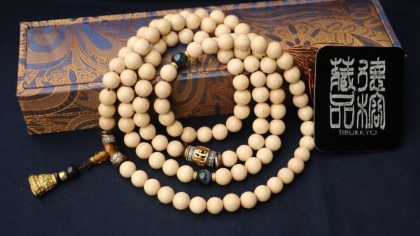 TIBUKKYO台灣德榕藏品｜半精工新籽六道木12mm圓珠108顆｜藍虎眼隔珠｜客製化佛珠設計