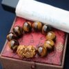 虎年飾品｜TIBUKKYO台灣德榕藏品｜原礦無染色黃虎眼石手珠20mm｜招財虎眼石貔貅