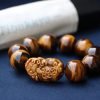 虎年飾品｜TIBUKKYO台灣德榕藏品｜原礦無染色黃虎眼石手珠20mm｜招財虎眼石貔貅