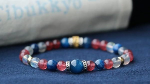 台灣德榕藏品｜原礦無染色礦石多寶手珠 6mm圓珠｜藍晶石｜月光石