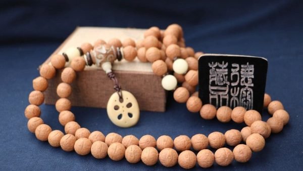 台灣德榕藏品｜尼泊爾正統鳳眼菩提14mm108顆｜白玉菩提根蓮藕吊墜