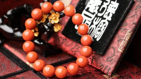 台湾大龍コレクション｜細柿赤南方紅瑪瑙ビーズ12mm