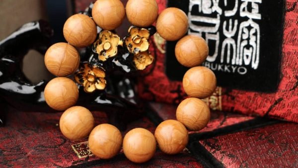 台湾大龍コレクション｜セイコー古材 フルフラワー六道木 16mm ビーズタイプ｜ベジタリアンビーズ