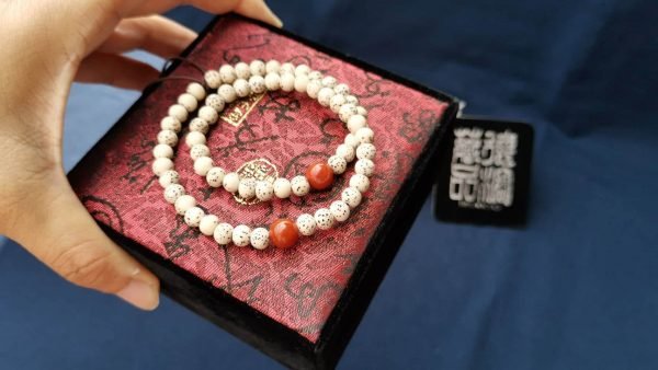 台灣德榕藏品｜精品星月菩提手珠6mm圓珠手持型｜南紅瑪瑙隔珠