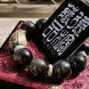 台灣德榕藏品｜原礦無染色金曜石14mm手珠｜彩繪琉璃隔珠｜東陵玉隔片