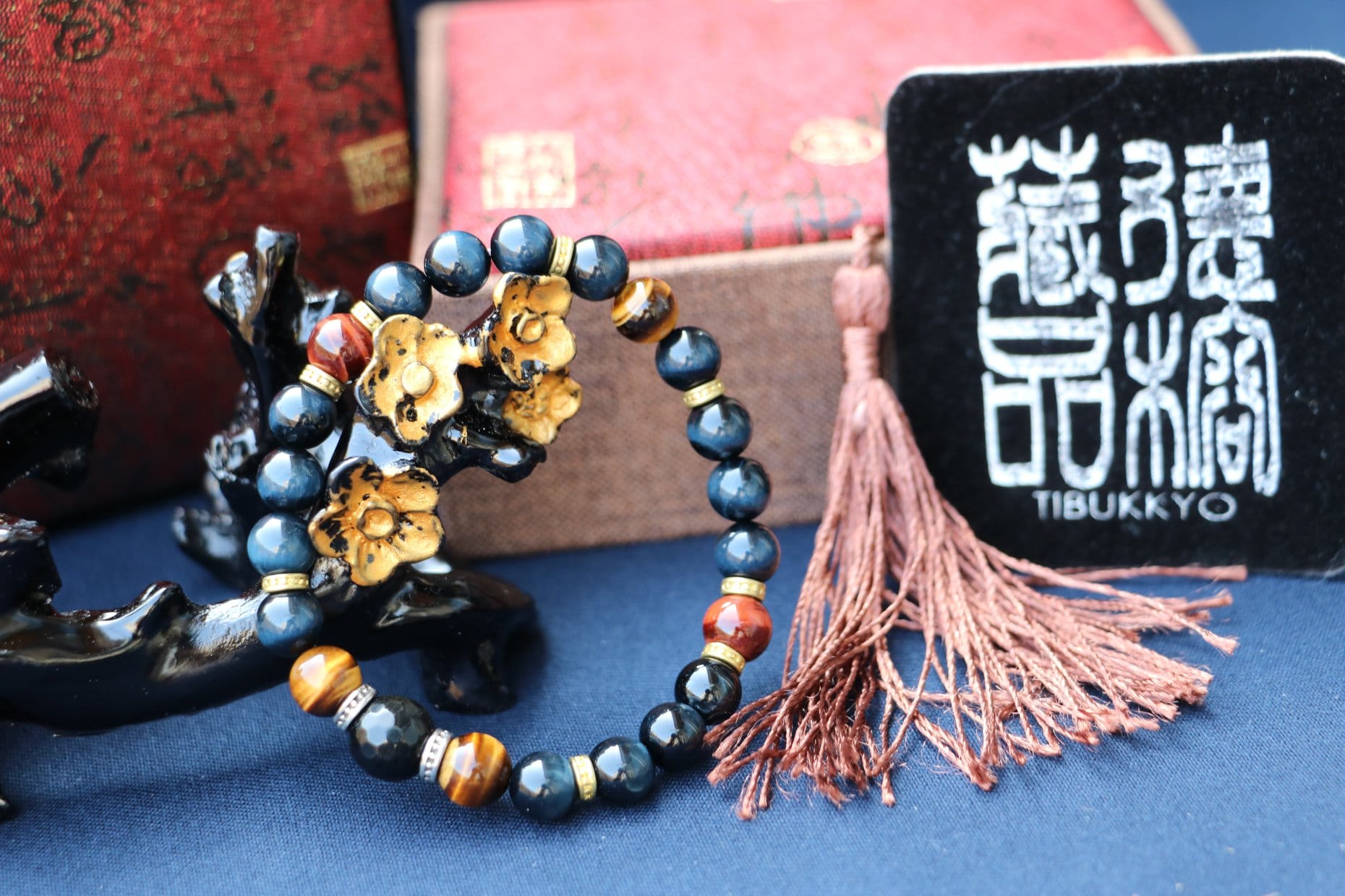 Taiwan Derong Collection｜Original undyed blue tiger eye stone hand beads 8mm｜Eagle eye stone｜Duobao bracelet