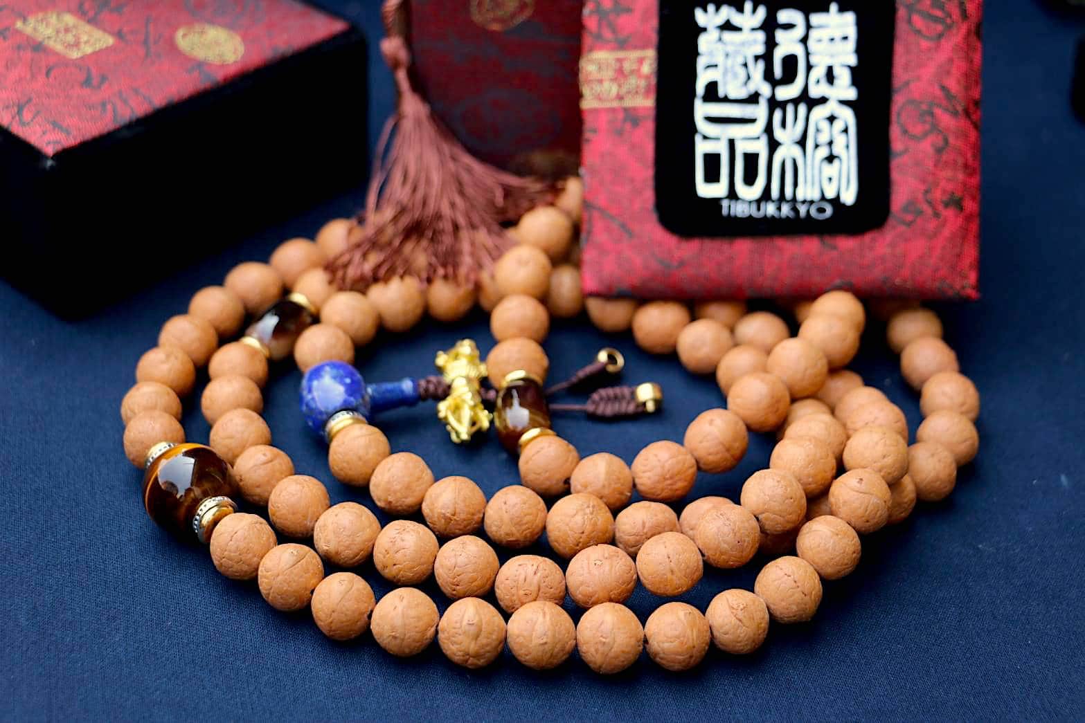 Taiwan Derong Collection｜Nepal Orthodox Hyacinth Eye Bodhi 14mm108pcs｜Silk Agate｜Lapis Lazuli Buddha Head｜Yellow Tiger Eye Separating Beads
