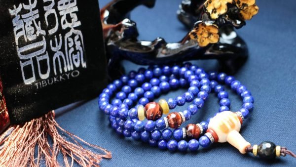 台灣德榕藏品｜原礦無染色青金石6mm圓珠108顆｜萬寶螺佛頭