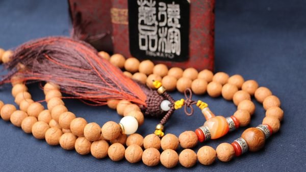 台灣德榕藏品｜尼泊爾正統鳳眼菩提14mm108顆｜蠶絲瑪瑙佛頭｜流蘇款