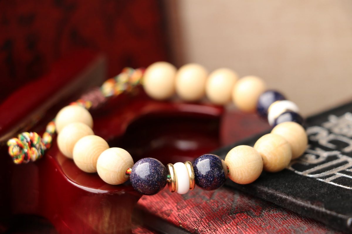 Taiwan Derong Collection｜New Seed Ordinary Six Wooden 10mm Beads｜Blue Sand Stone｜Telescopic Knot