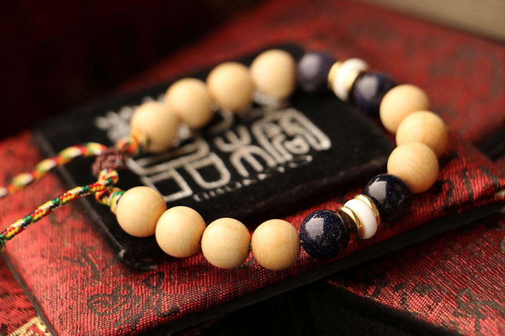 Taiwan Derong Collection｜New Seed Ordinary Six Wooden 10mm Beads｜Blue Sand Stone｜Telescopic Knot