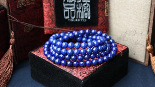 台灣德榕藏品｜原礦無染色青金石8mm圓珠108顆｜少金少白