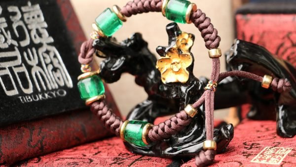 TIBUKKYO台灣德榕藏品｜手工編織｜金剛結編織繩結手鍊｜綠琉璃｜手工編織