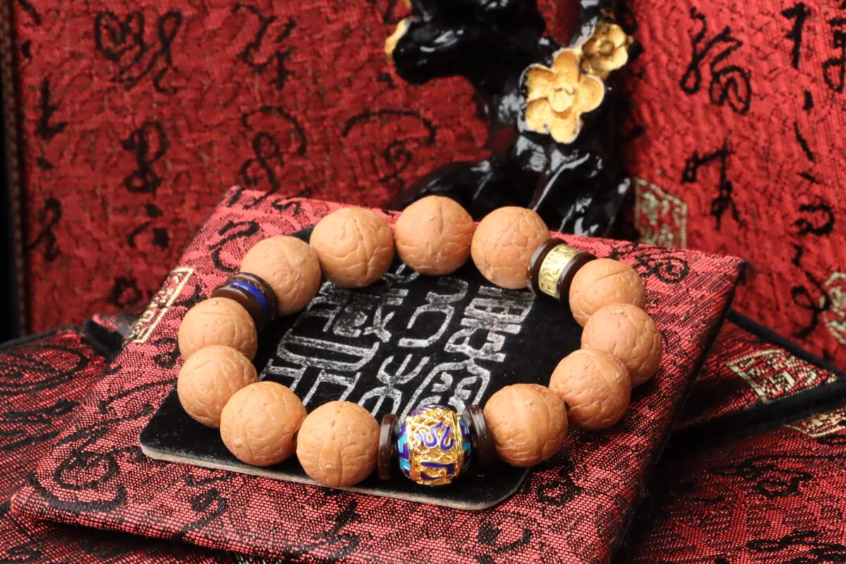 Taiwan Derong Collection｜Nepal orthodox phoenix-eyed bodhi hand beads 14mm｜Six-character proverb brass beads