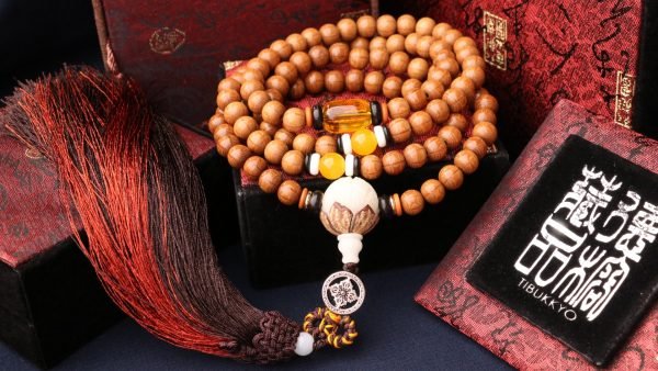 台灣德榕藏品｜精工老料滿花六道木8mm108顆｜925純銀金剛杵牌｜流蘇款