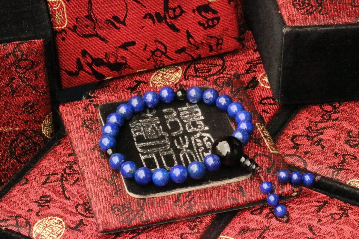 Taiwan Derong Collection｜Original undyed lapis lazuli hand beads 8mm｜Obsidian Buddha head