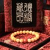台灣德榕藏品｜精品緬甸黃玉手珠8mm圓珠｜南紅瑪瑙隔珠