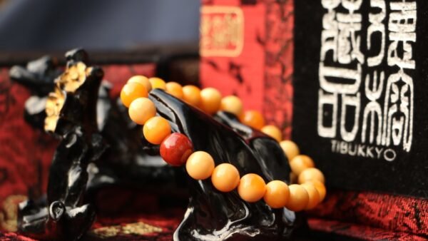 台灣德榕藏品｜精品緬甸黃玉手珠8mm圓珠｜南紅瑪瑙隔珠