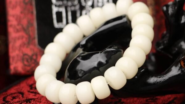 台灣德榕藏品｜白玉菩提根手珠12x8mm桶珠｜素珠