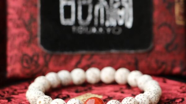 台灣德榕藏品｜3A+星月菩提子手珠8mm圓珠｜冰花紅玉髓隔珠