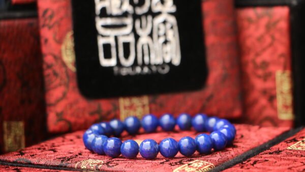 TIBUKKYO台灣德榕藏品｜原礦無染色青金石手珠8mm｜少金少白｜素珠