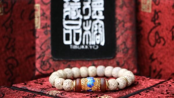 Tibukkyo台灣德榕藏品｜精品星月菩提10x8mm桶珠｜黃銅景泰藍桶珠