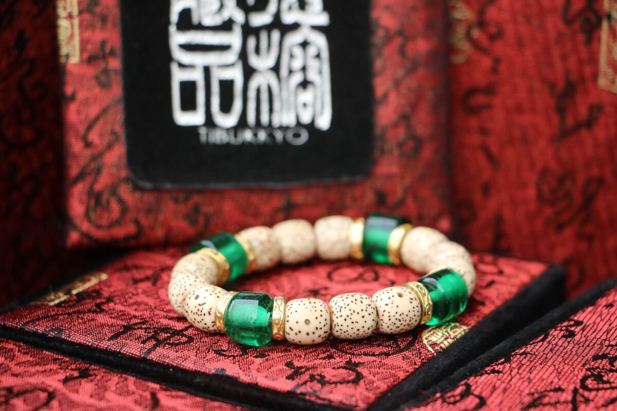 Taiwan Derong Collection｜A++ Xingyue Bodhi Hand Beads 10x10mm Drum Beads｜Green Glass Beads