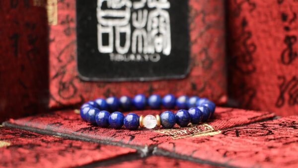 TIBUKKYO台灣德榕藏品｜原礦無染色青金石手珠6mm｜月光石隔珠