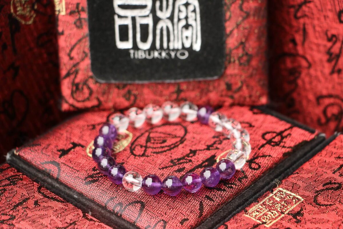 Taiwan Derong Collection｜Raw ore undyed amethyst bracelet 8mm｜White crystal