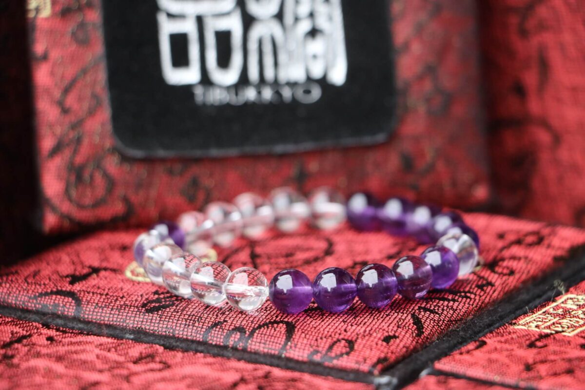 Taiwan Derong Collection｜Raw ore undyed amethyst bracelet 8mm｜White crystal