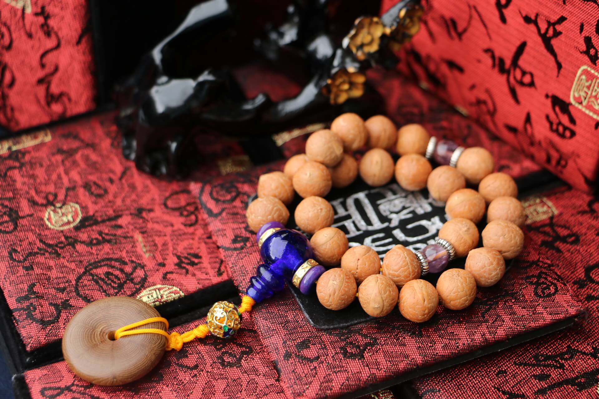 Taiwan Derong Collection｜Nepal orthodox phoenix-eyed Bodhi 27 hand beads 14mm｜Purple ghost beads