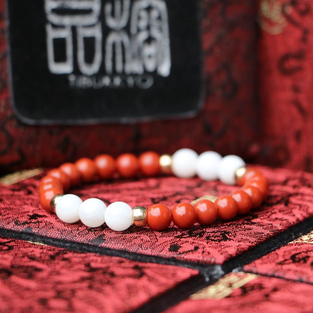 TIBUKKYO台灣德榕藏品｜精品南紅瑪瑙手珠6.5-7mm｜滿色滿肉｜硨磲隔珠