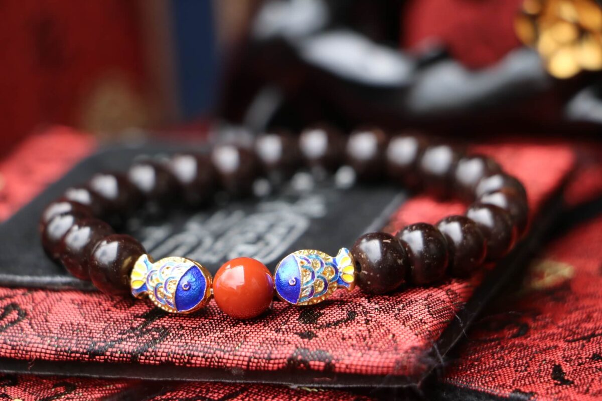 Taiwan Derong Collection｜Exquisite Indonesian Coconut Hand Beads 7x9mm Apple Round｜Yuyue Longmen Cloisonne Brass